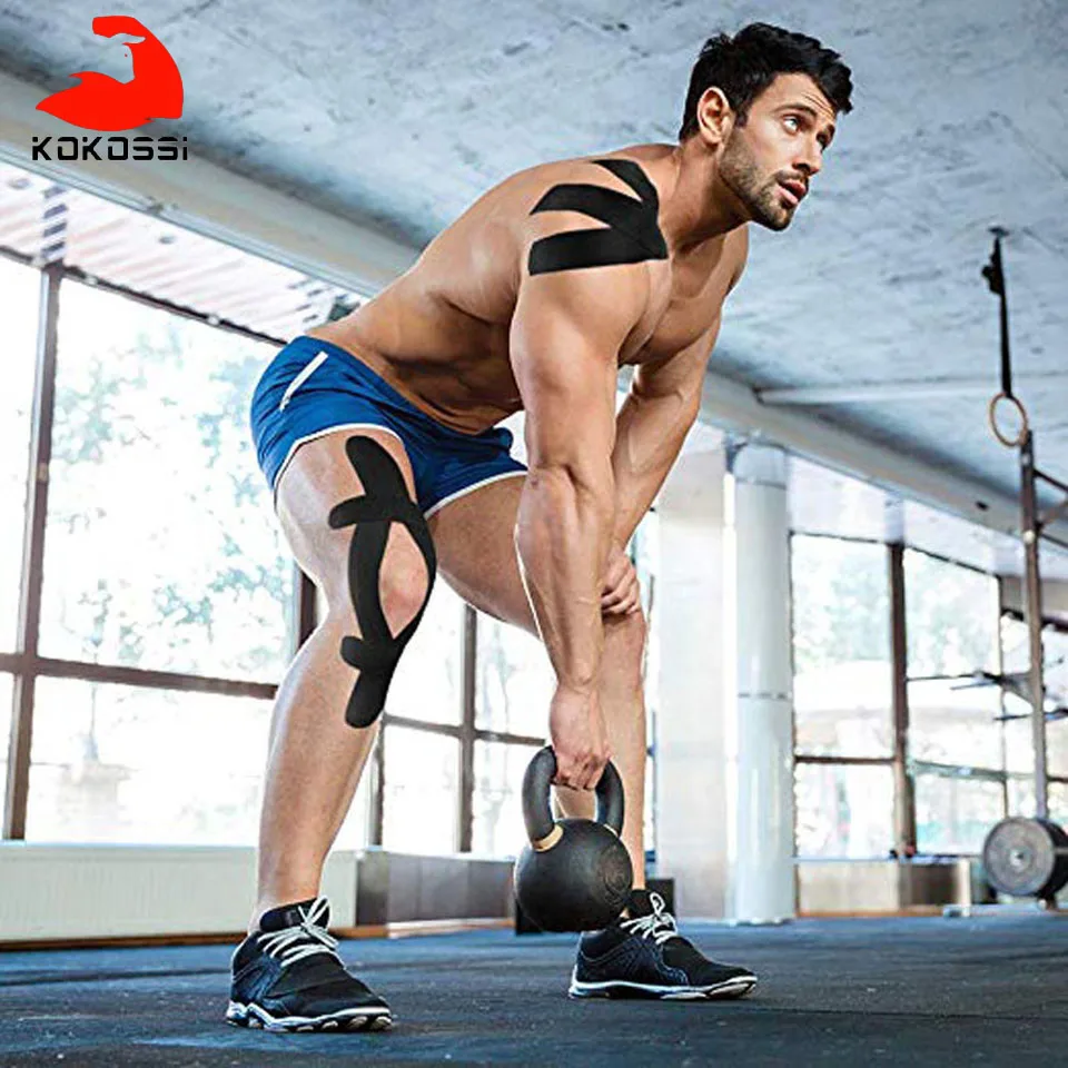 Sports Tape Kinesiology Tape Knee Pad Knee Wraps 5 Size Kinesiology Tape Athletic Recovery Self Adherent Wrap Taping Medical Muscle Pain Relief Knee Pads Protector