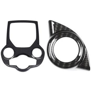 

ABS Plastic Car Start Engine Stop Cover Trim with Carbon Fiber Style ABS Center Console Decoration Frame Trim Cover