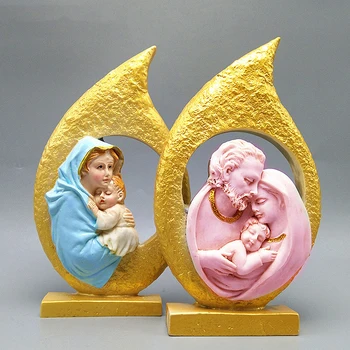 

Jesus Plaster decoration mold diy resin molds Handmade Soap Silicone Mold Son and Mom Concrete decor silicone molds