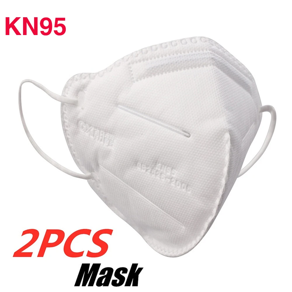 

2pcs KN95 Dust Mask Respirator Prevention Face Mouth Masks Smog Prevention Dustproof Safety Mask for Kids Adult