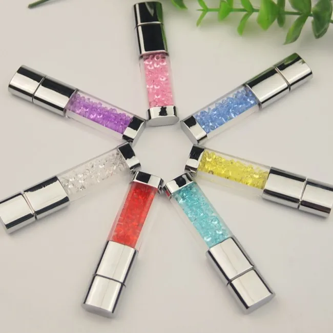 Blue Light & Crystal USB Flash Pen Drive Memory Disk Pen drive 2.0 (over 10pcs Free Logo) - Image 2