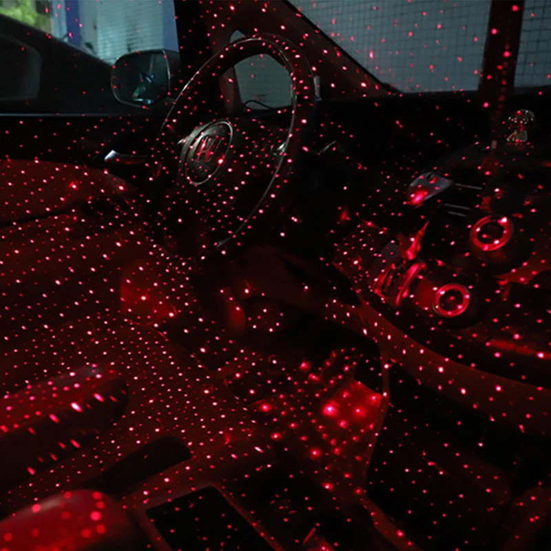 Автомобильная атмосферная лампа, регулируемый светильник с несколькими эффектами, светодиодный светильник на крыше автомобиля, ночник, проектор, USB, декоративный светильник