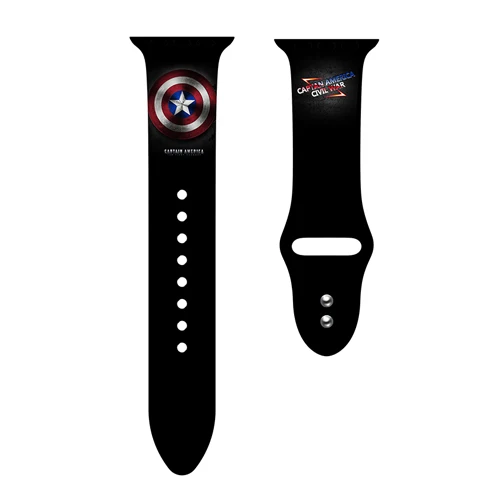 Captain America Силиконовый ремешок для Apple watch band 5, 4, 44 мм, 40 мм, рождественский подарок, мягкий наручный ремень с цветочным принтом, ремешок для часов iWatch 3, 2, 38 мм, 42 мм - Цвет ремешка: Captain America