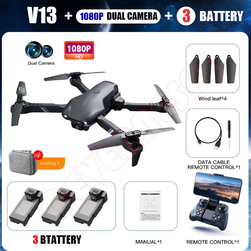 2022 NEW V13 Mini Drone 4k HD Camera WiFi Fpv Drones Dual Camera Foldable Quadcopter Real-time transmission Helicopter Toys RC Quadcopter modern RC Quadcopter