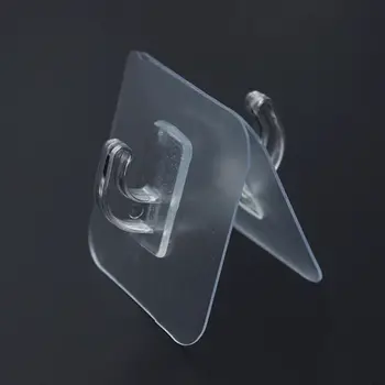 

Transparent Plastic Hooks Hole Punched Hook Bathroom Storage Hook Plastic Hook Strong Adhesive Hook Traceless Hook