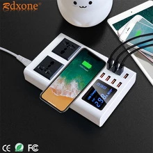  With 8 USB Ports fast charger socket ,with led display mobile phone wall usb outlet for iphone 6 7 8 7plus X xiaomi 