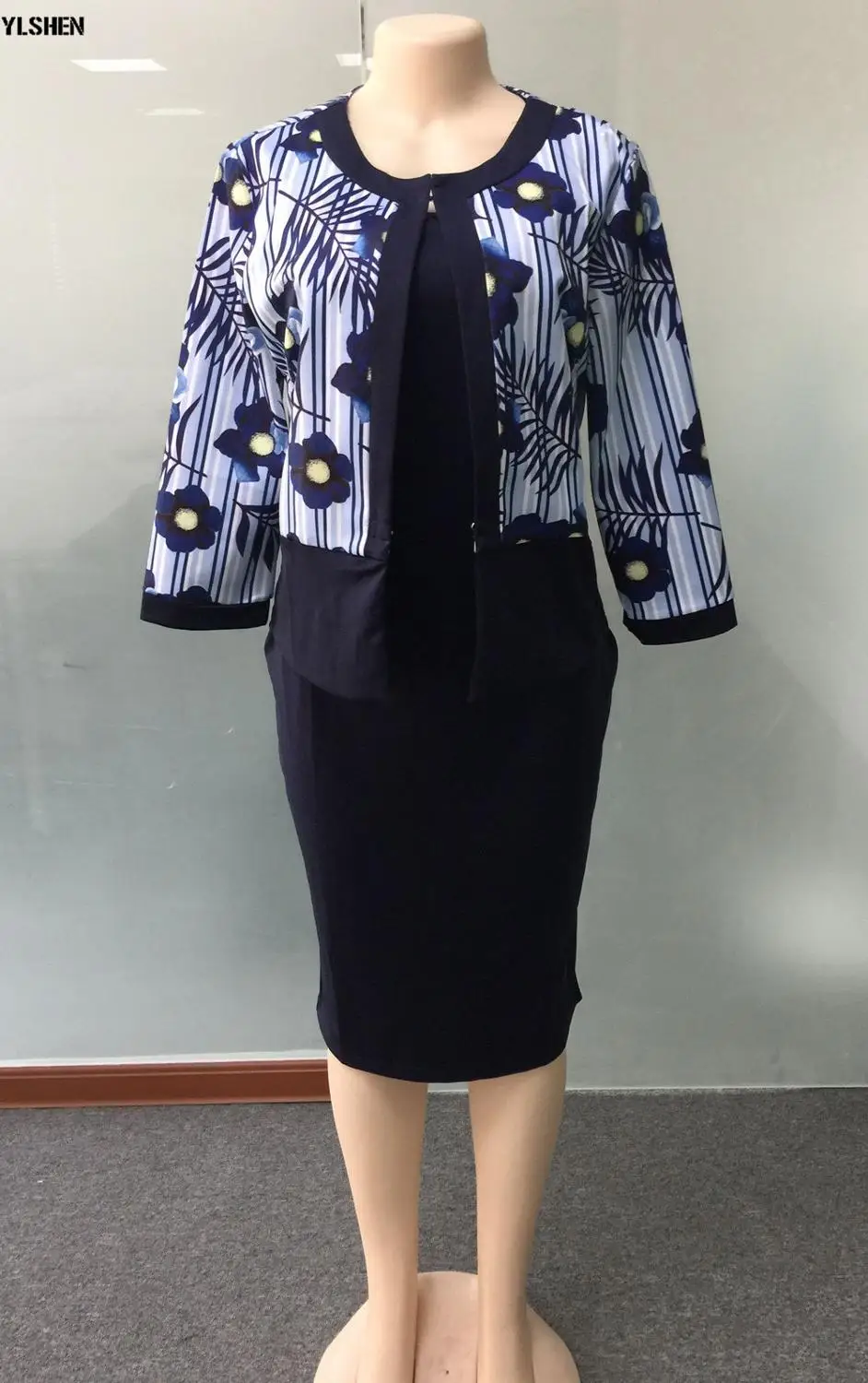 Navy blue Комплект из двух предметов, африканские платья для женщин, модная одежда Дашики, Анкара, костюм из 2 предметов, одежда, халат Bazin Africaine Femme, одежда - Цвет: Navy blue