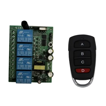

Smart Multiple AC 220V 10A 315/433 MHz 4CH 4 CH Wireless Remote Control Light Lamp LED Switch System Receiver + Transmitter