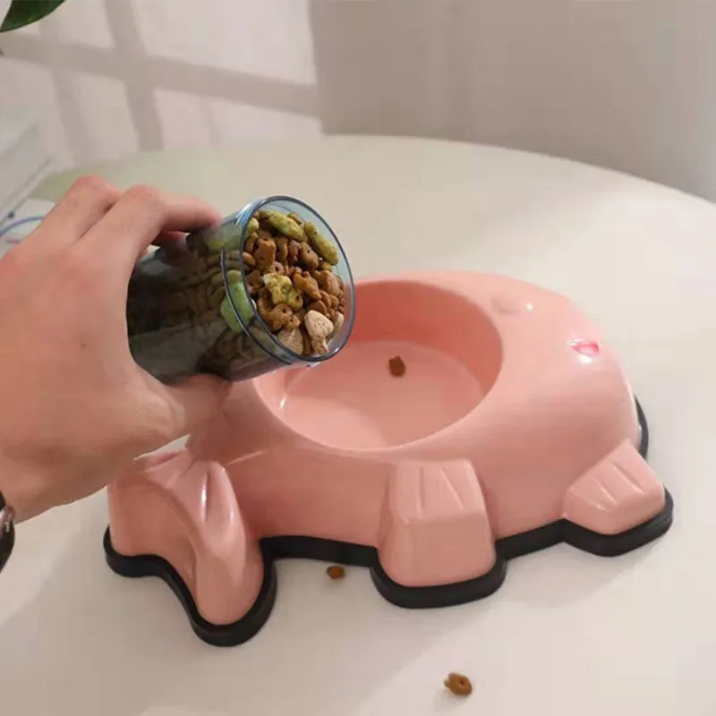 

Plastic Pet Bowl Food Feeder Durable Anti-slip Feeding Bowl For Cats Dogs Fish-shaped Funny Feeder Bowl