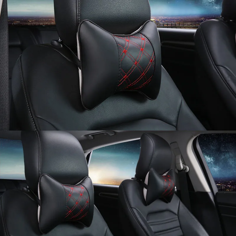 Health Car Seat Headrest Memory Foam Travel Pillow Head Neck Support Cushion - Название цвета: Embroidery black