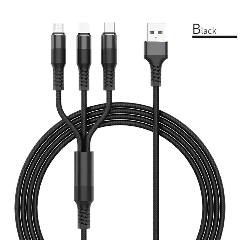 FDBRO 3 в 1 телефонный кабель для iPhone XR samsung huawei Xiaomi USB кабель 3A usb type C кабель+ Micro USB кабель кабели для зарядки