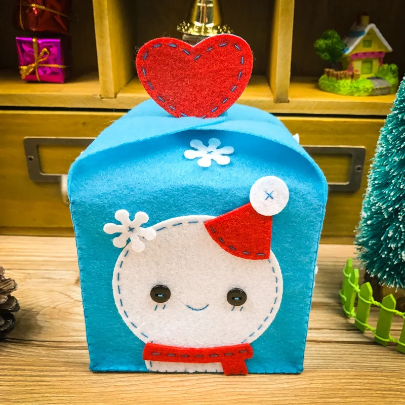 

Merry Christmas DIY Gift Box Christmas Eve Apple Box Handmade Cloth Material Decoration Kit Decor Gifts Christmas Accessories HH