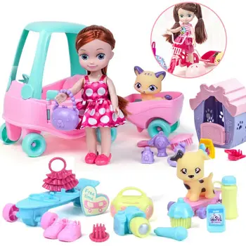 

1 Set Mini Cute Dress Up Doll Toy Girl Dollhouse Ornament Children Birthday Gift