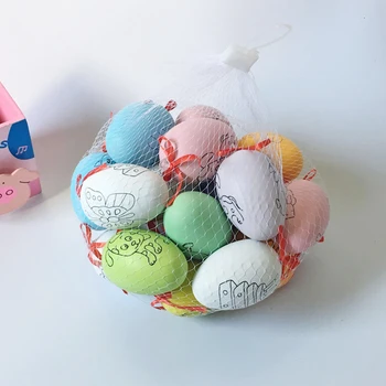 

1 Set Plastic Easter Eggs DIY Painting Eggs Home Decor Toys Color Random