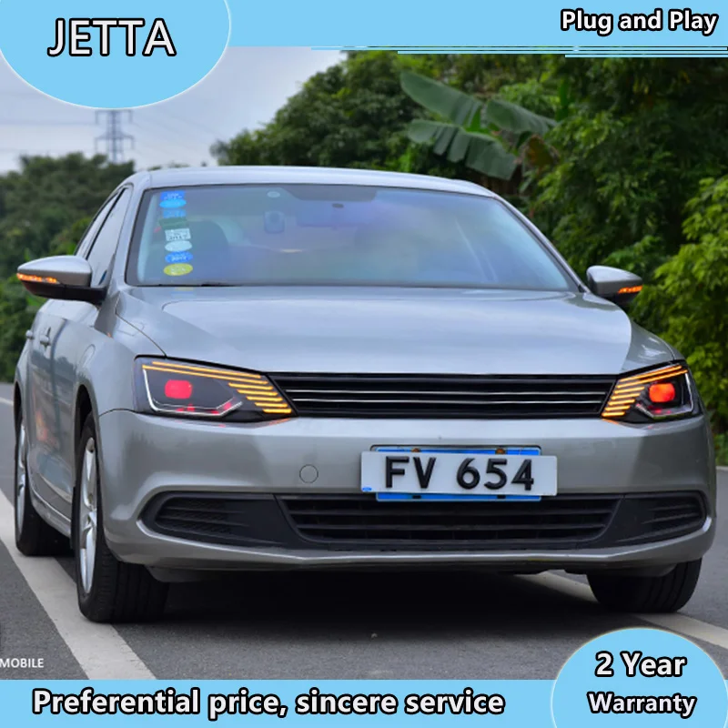 Автомобильный Стайлинг для VW Jetta фары 2011- Jetta mk6 светодиодный фонарь динамический сигнал светодиодный Drl Hid Bi Xenon автомобильные аксессуары