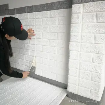 

3D Wall Stickers Imitation Brick Bedroom Decor Waterproof Self-adhesive Wallpaper for Living Room Kitchen Wall Decals