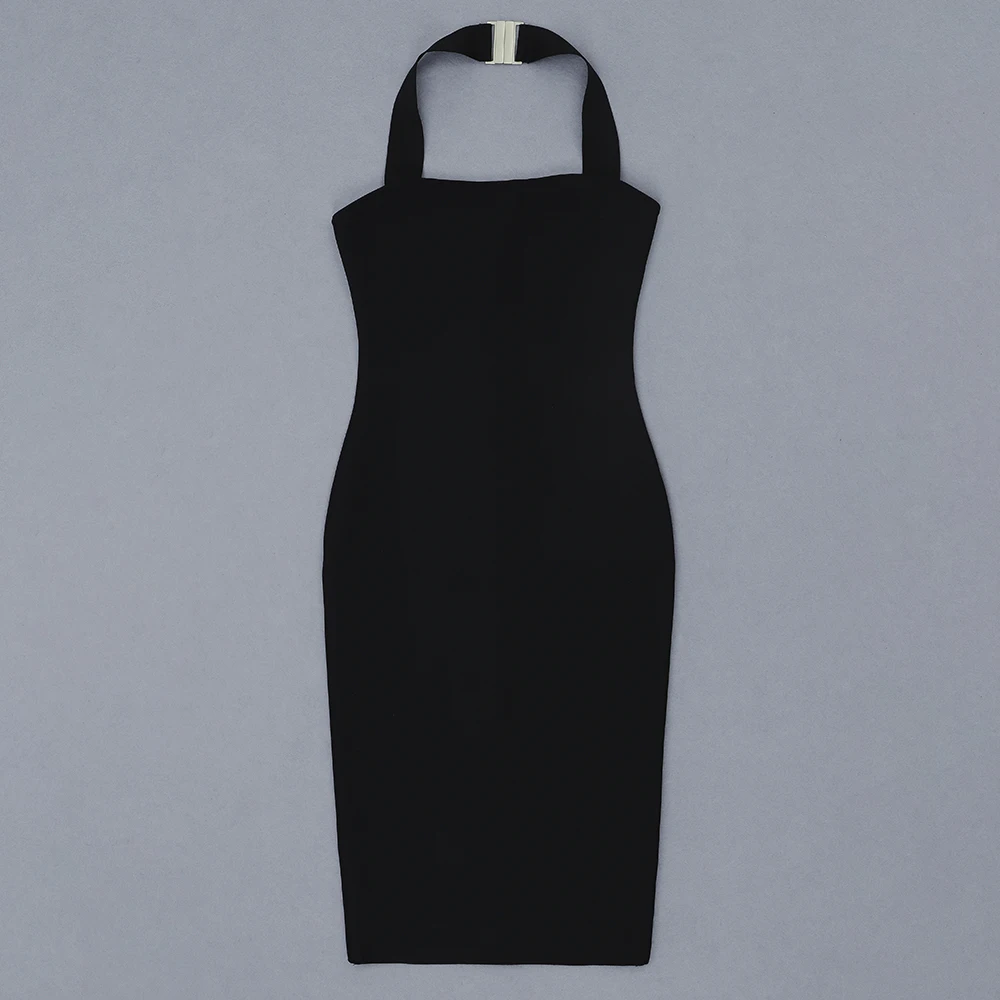 Новое поступление Бандажное платье с лямкой на шее для женщин Vestido пикантный Небесно-Голубой Черный Хаки Клубные элегантные вечерние платья знаменитостей