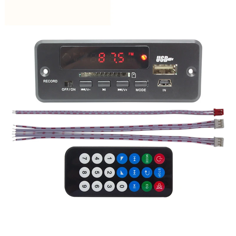 

MP3 Bluetooth Decoder Board Amplifier Module Wireless Bluetooth 5V 12V MP3 WMA Audio USB TF FM Radio Player With Remote Control