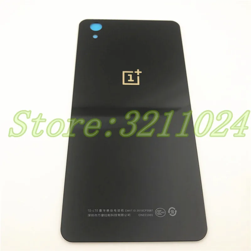 5,0 дюймов для OnePlus X E1003 OnePlus 1+ X Стеклянная Крышка батарейного отсека задняя дверь корпус с наклейкой - Цвет: Black