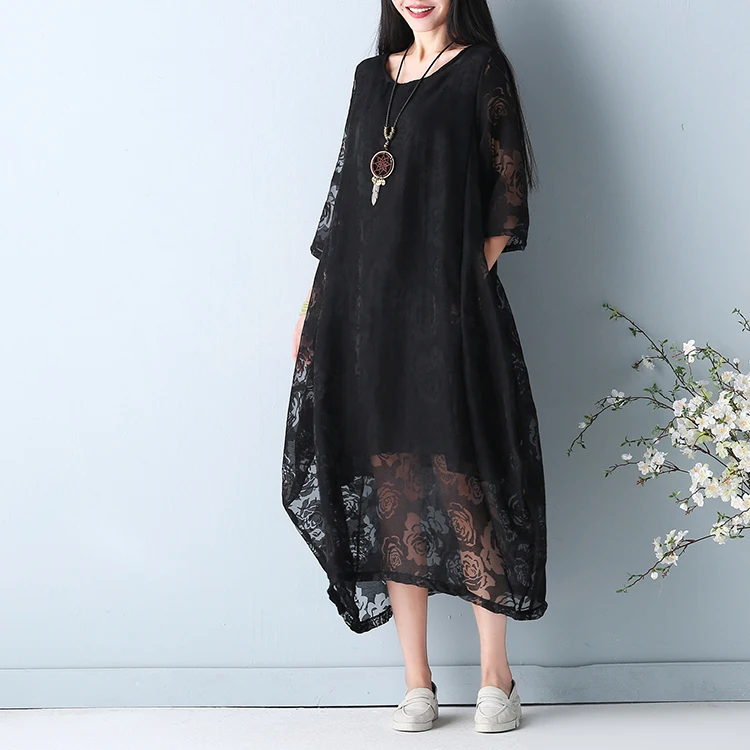 Harajuku Plus Size Women Clothing Summer Style Sexy Lace Dress Harajuku Floral Vintage Female Vestidos Dress Large Size Dress