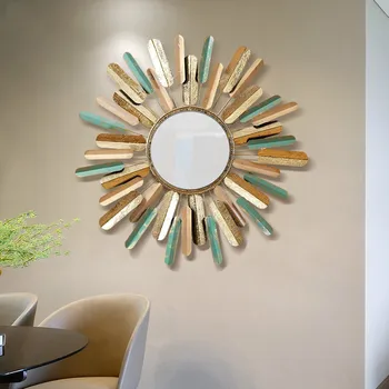 

Wall-mounted European restaurant porch wall mirror simple living room iron wall decoration pendant WY32513