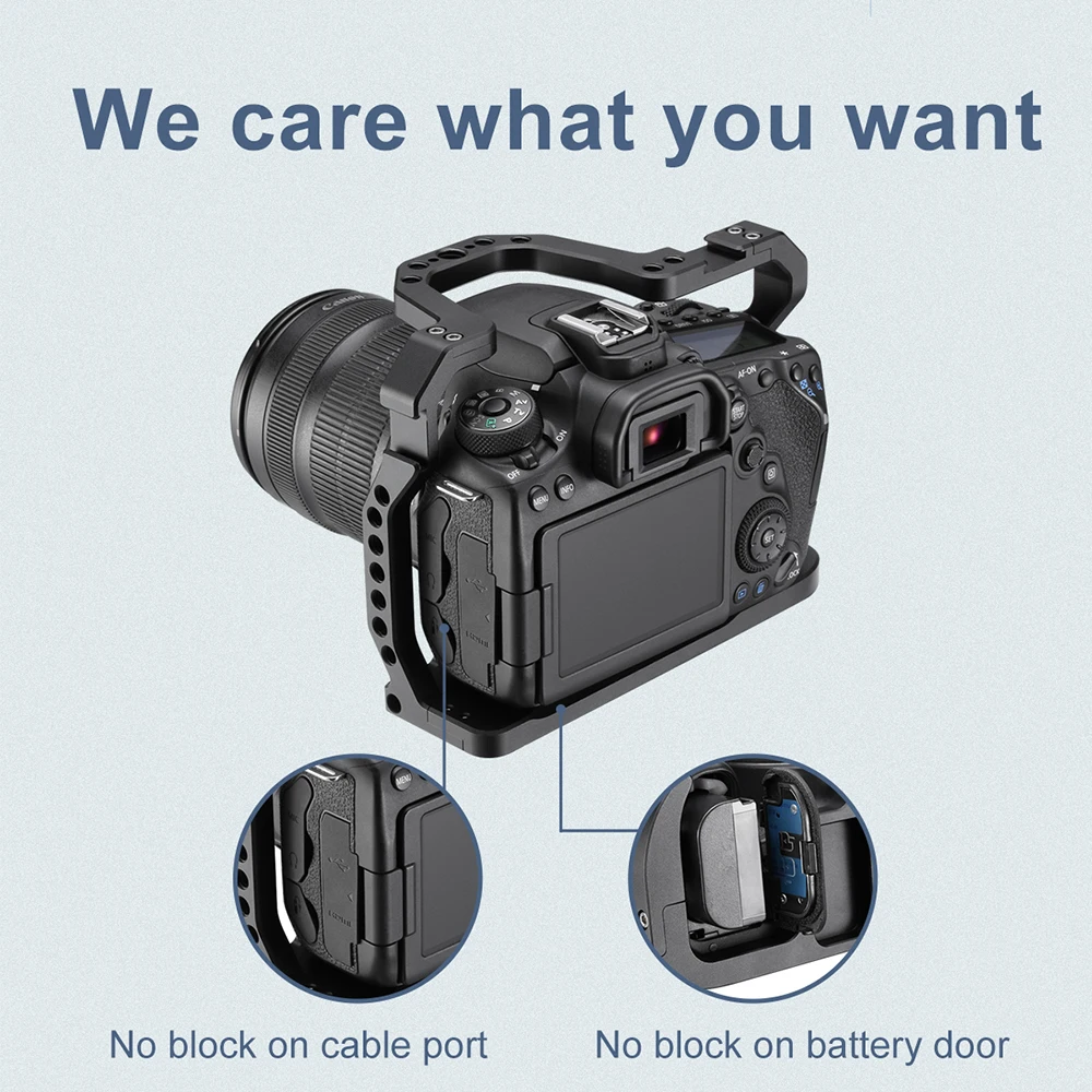 UURig алюминиевая клетка для камеры для Canon EOS 90D/80D/70D с креплением для холодного башмака Arri Hole 1/4 3/8 винт для микрофона СВЕТОДИОДНЫЙ монитор