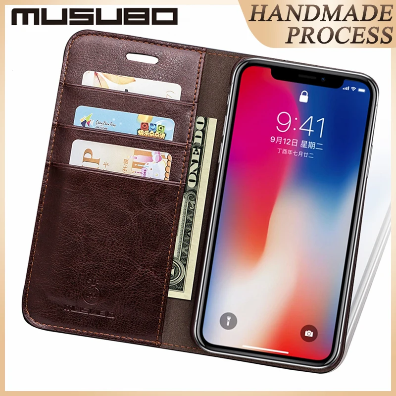 Роскошный Musubo кожаный чехол для iphone XR Xs макс 7 plus кошелек телефона флип 8 Plus 6 6s