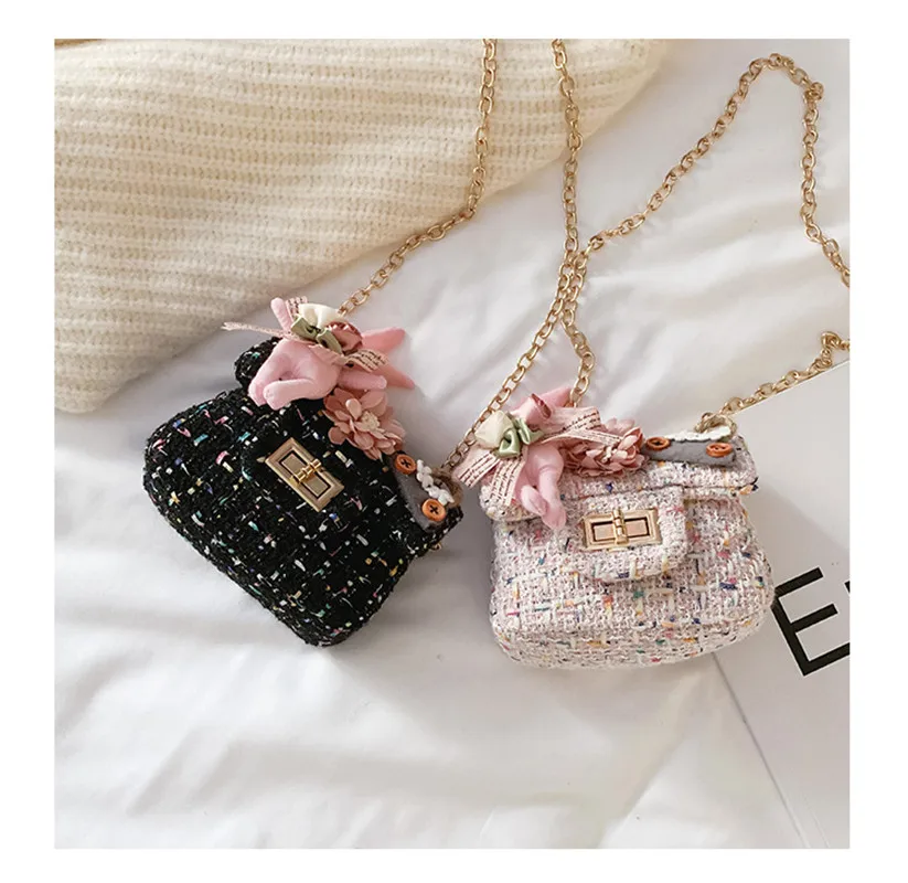 Chic Style Fashion Casual Wild Temperament Children's Shoulder Bag Cute Pearl Accessories Princess Bag Girls Messenger Bag