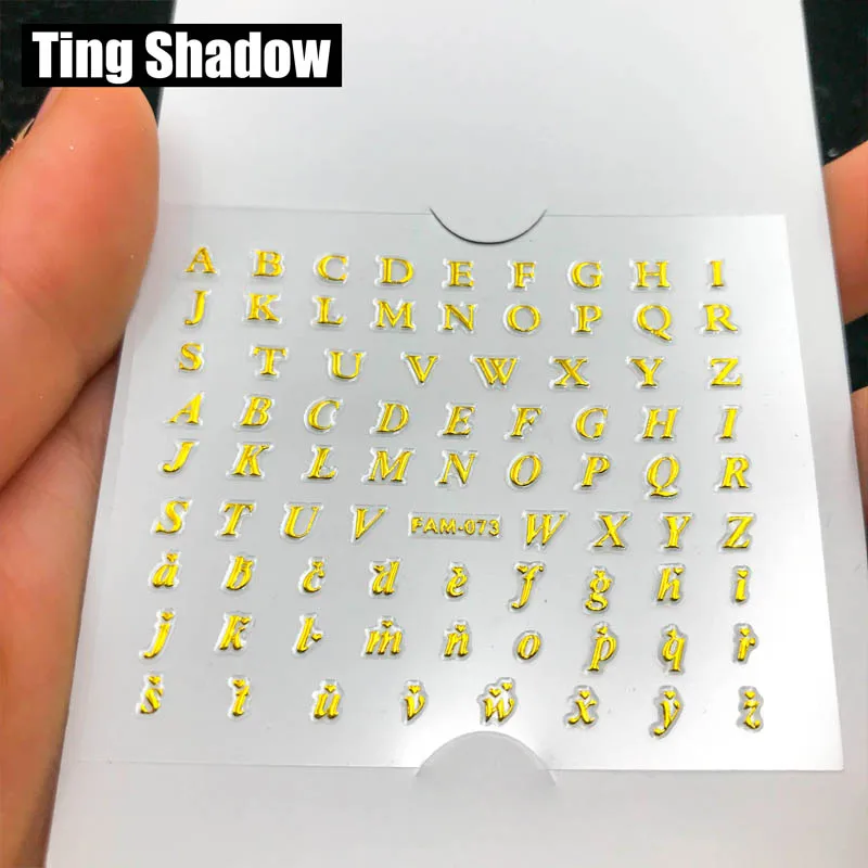 60pcs FAM073 1 Набор = 60 шт брендовых металлических наклеек для ногтей - Цвет: 60pcs FAM073