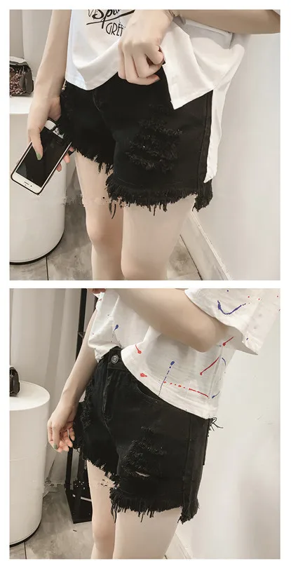 Весна Лето Новые волнистые джинсовые шорты женские Корейская Высокая талия свободные широкие сексуальные шорты