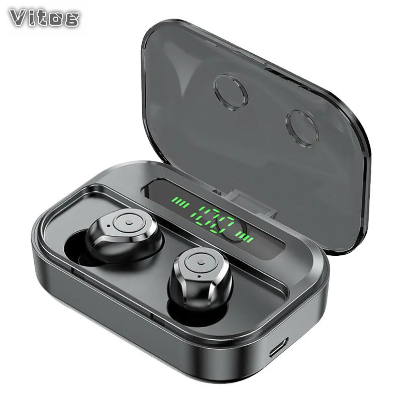 

Vitog HiFi Sound Quality Headphone Wireless TWS Bluetooth 5.0 Earphone Sport Waterproof Smart Headsets with Mic for All Phone