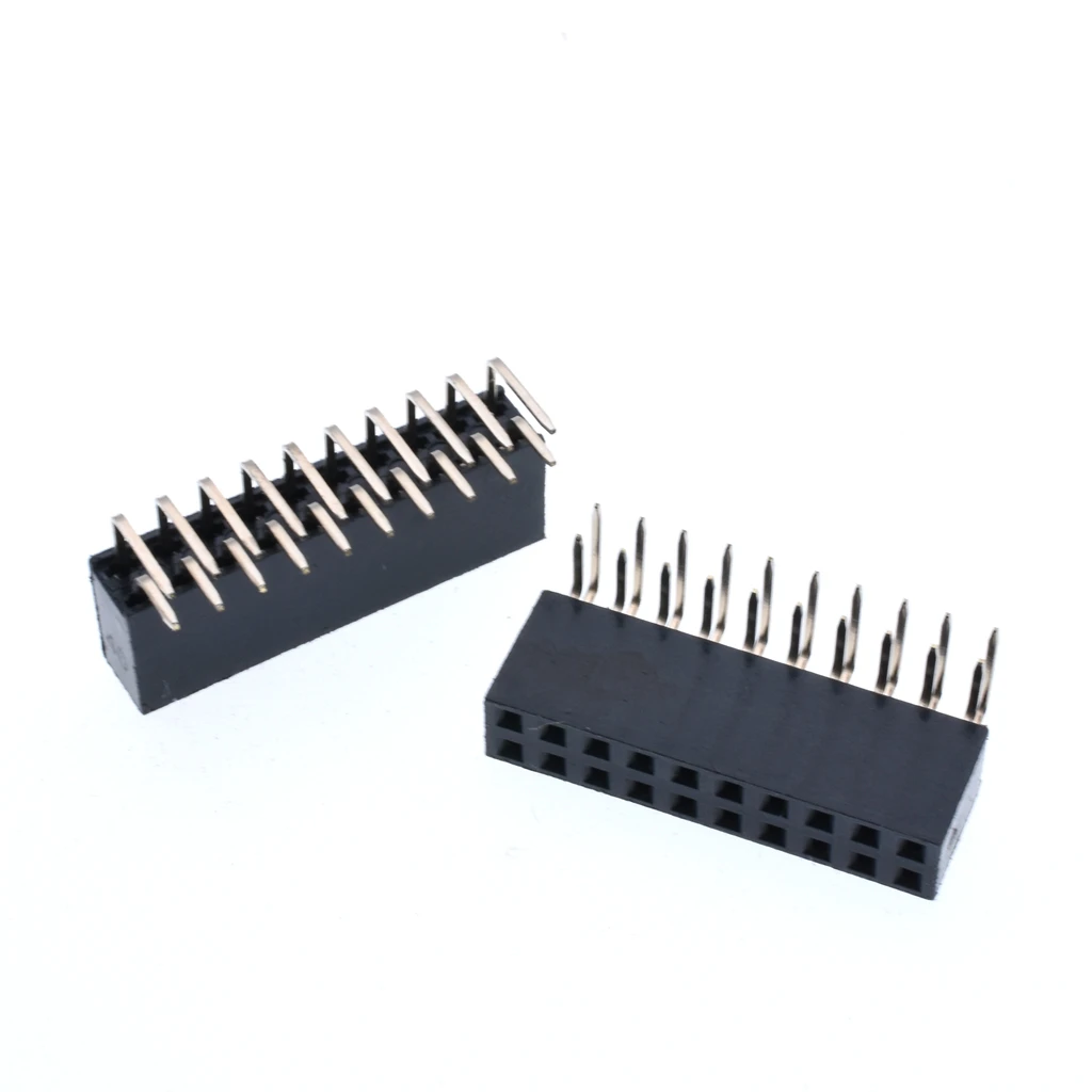 100 шт. шаг 2,54 мм 2x10 Pin 20 Pin Угол Женский двухрядный изгиб коннектор