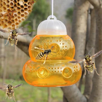 

Bee Locust Pest Plastic Wasp Trap for Hornet Bees Yellow Jackets, Reusable Hanging Outdoor designed with multiple entry channels