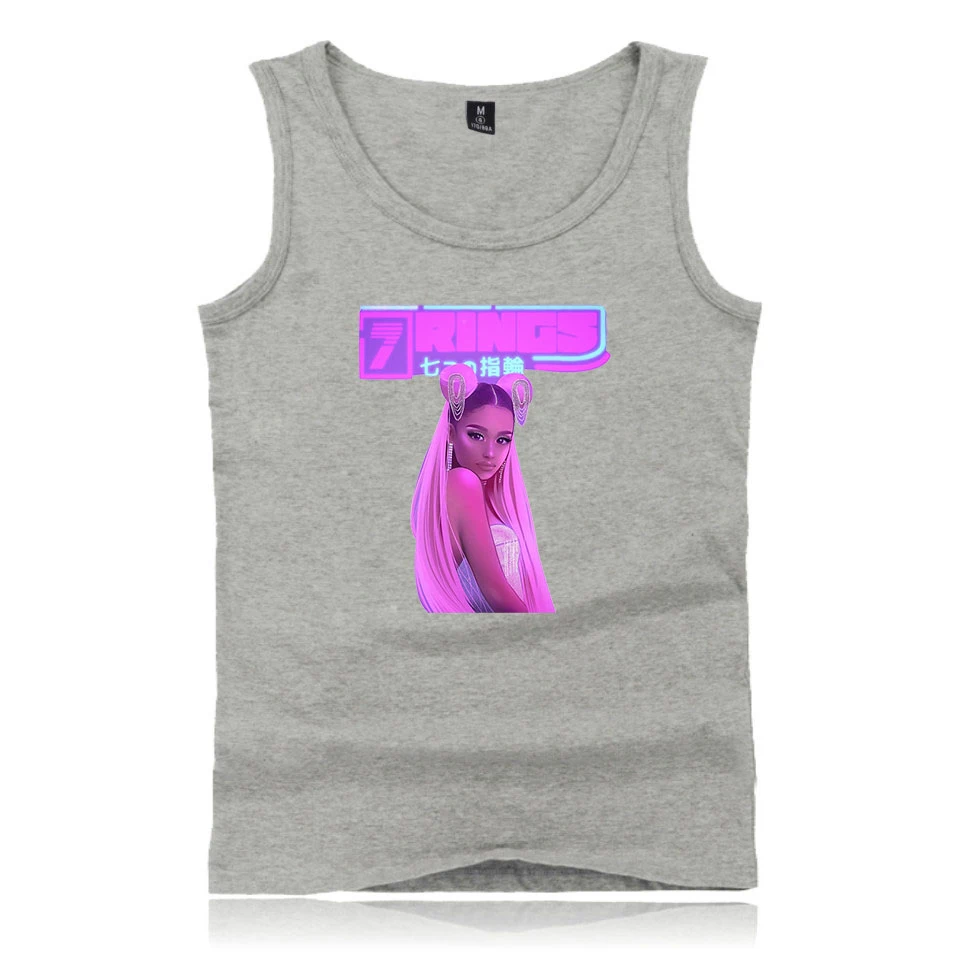 Ariana Grande-2D Повседневная Мужская/Женская майка K Pop без рукавов жилет для бодибилдинга Harajuku Gymclothing летняя одежда для фитнеса Bambam
