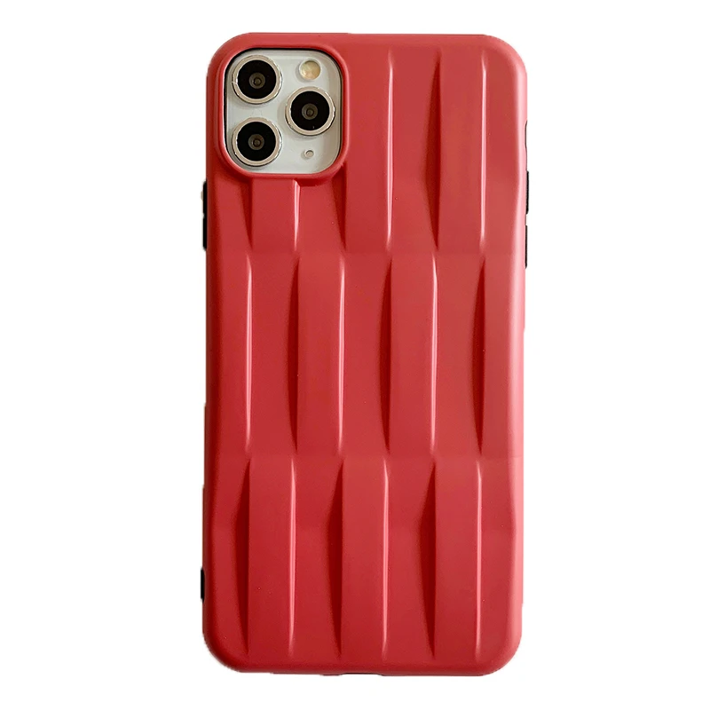 Сплошной цвет полоса Bump текстура чехол для телефона для Iphone 11 Pro Max X Xr Xs Max мягкий чехол по технологии imd для Iphone 7 8 Plus девушка задняя крышка - Цвет: Бежевый
