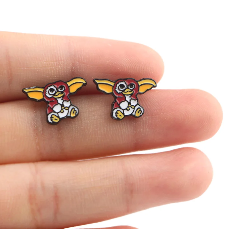 P4207 Dongmanli Cute Gremlins Studs Earrings For Womens Enamel Earrings Party Jewelry Gifts Girls