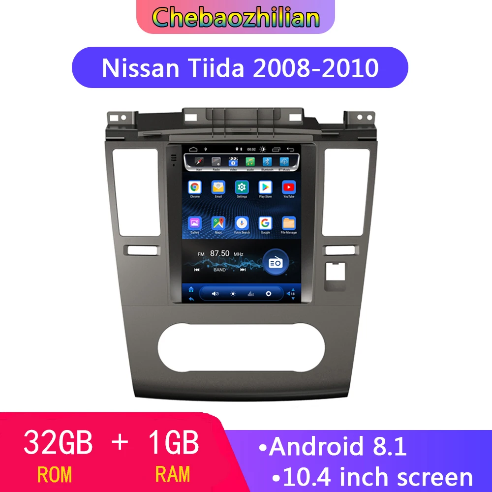  10.4 inch Android 8.1 For NISSAN Tiida 2008-2010 Multimedia Stereo Car DVD Player Navigation GPS Ra