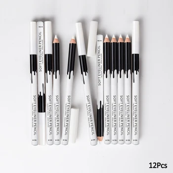 

12pcs/lot Eyeliner Pencil Makeup Tools Women Long Lasting Waterproof Pigment Eye Liner White Eyebrow Eyeliner Pen Cosmetics