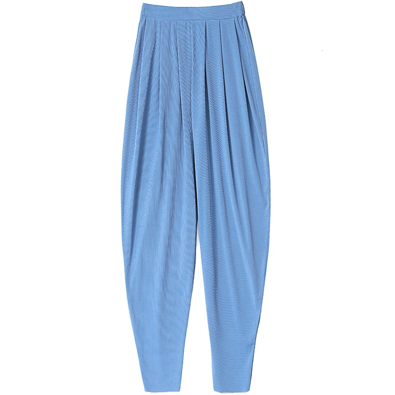 2020 New Summer Women Harem Pants High Waist Wide Leg Pants Casual Ankle-Length Trousers Loose Korean Plus Size Black Pants