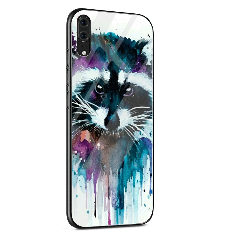 Стеклянный чехол для huawei P30 P20 P10 Y9 Y6 mate 20 Pro Lite P Smart Honor 7A 8X9 10 чехол из енота