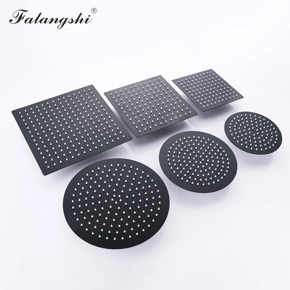 

Дождевая душевая лейка для ванной комнаты WB8460, Высококачественная круглая и квадратная душевая лейка из нержавеющей стали 304 черного цвета, 8/10/12 дюйма, ультратонкая Душевая насадка