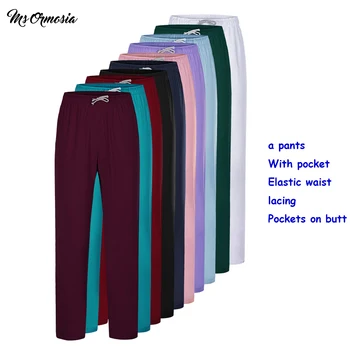 

MSORMOSIA High Quality Elastic Nurse Pants Surgical Doctor Medical Workwear Pant Hospital Beautician Dentist Pants Pants only