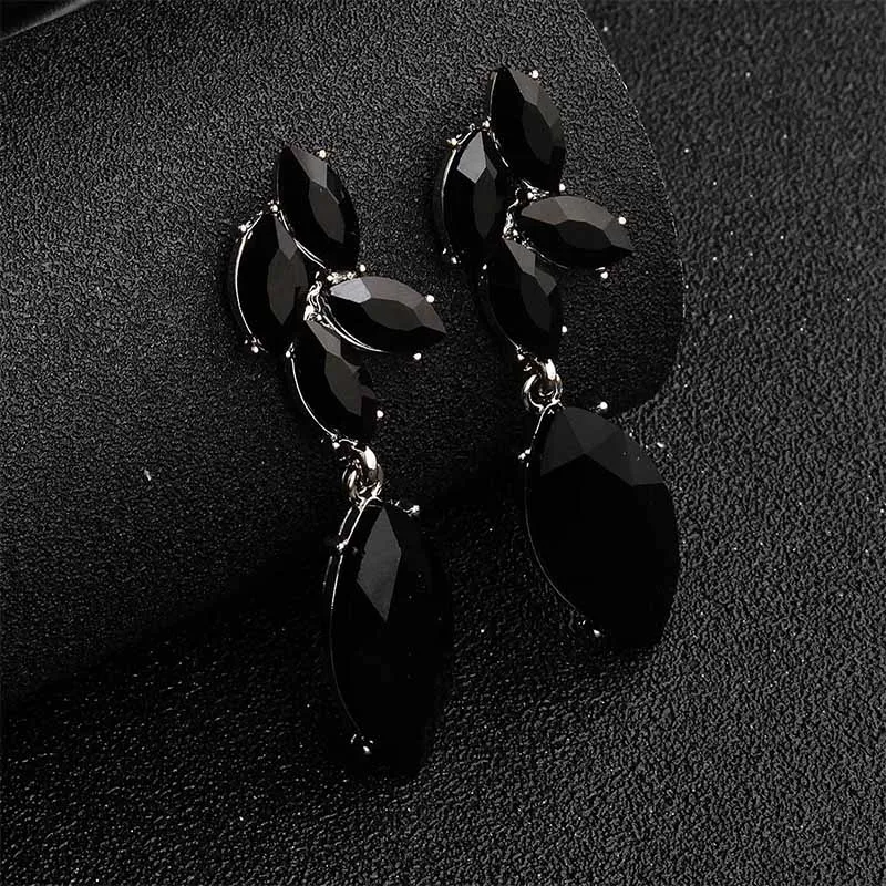 ERS-J3763-Black Miallo, модные, вечерние, большие серьги для женщин, девушек, стразы, много цветов, свадебные, Висячие, длинные серьги, невесты, подружки невесты, ювелирные изделия - Окраска металла: ERS-J3763-Black
