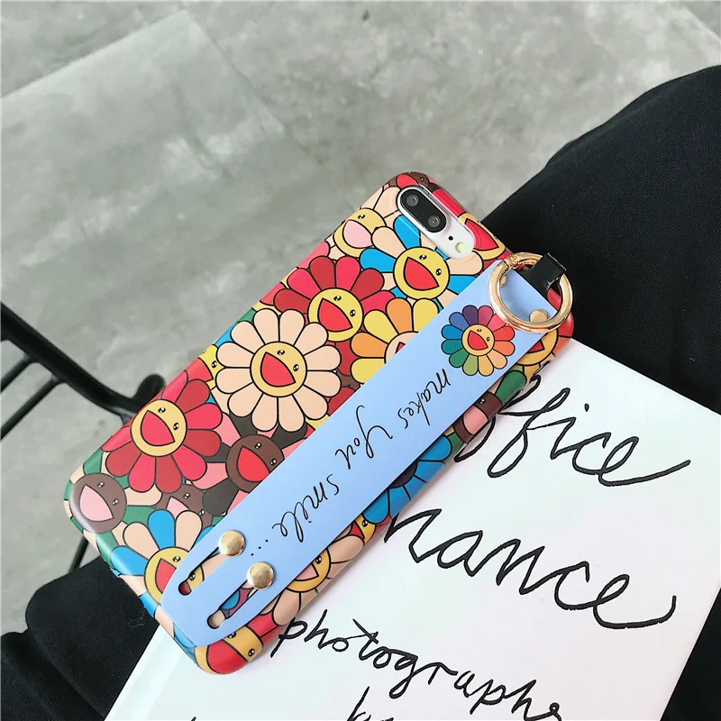  Phone Couple Case Luxury with Wrist Strap Holder Case Cover for iPhone