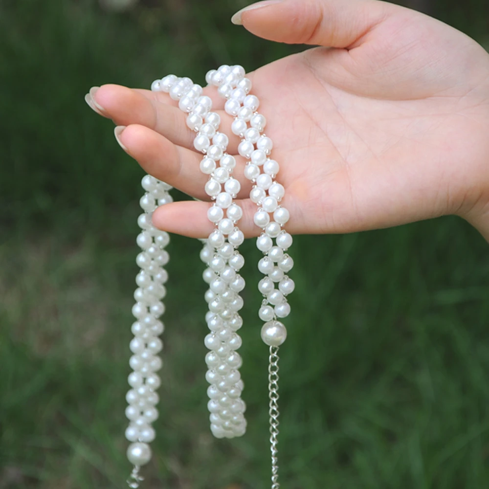 Cinturones de cadena elegantes con perlas, cinturones de boda con cuentas de perlas, cinturones de novia, fajas de marfil, accesorios de para cinturones de vestido de novia|Cinturones de novia| - AliExpress