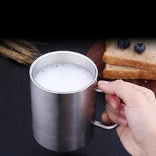 Портативная чашка из нержавеющей стали с двойными стенками, чашка для вина, пива, кофе, молока, кемпинга, чашка с ручкой, кружка для чая, дорожный стакан, кухонный инструмент