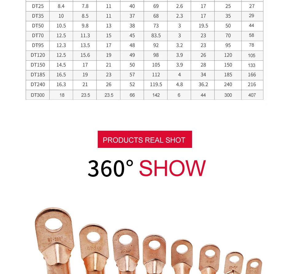 DT-150 DT-185 DT-240 DT-300 кабель провод разъема Медь обжимная Клемма концевая кабельная муфта трубы