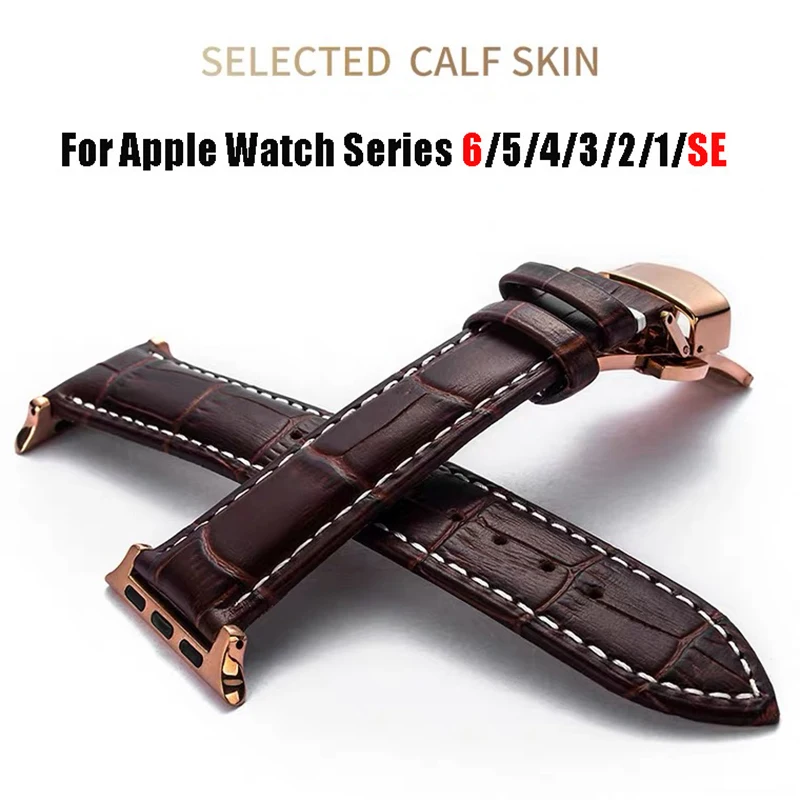 Pulseira para Apple Assistir Banda Série se 44 mm 40 mm Pulseira para Iver 42 mm 38 mm Geniune Pulseira de Couro Correas