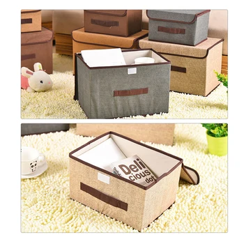 

New 2 PCS Non-Woven Storage Bins Baskets Clothes Toys Containers Closet Organizers with Lids&Handles Collapsible Storage Boxes