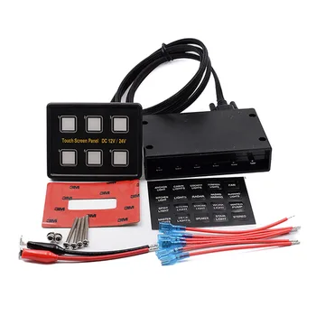 

DC12-24V LED toutch screen switch waterproof switch 6 key fog ligh headlight control box VGA for car boat Yacht RV